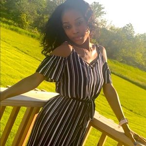 Stripped blue and white jumpsuit